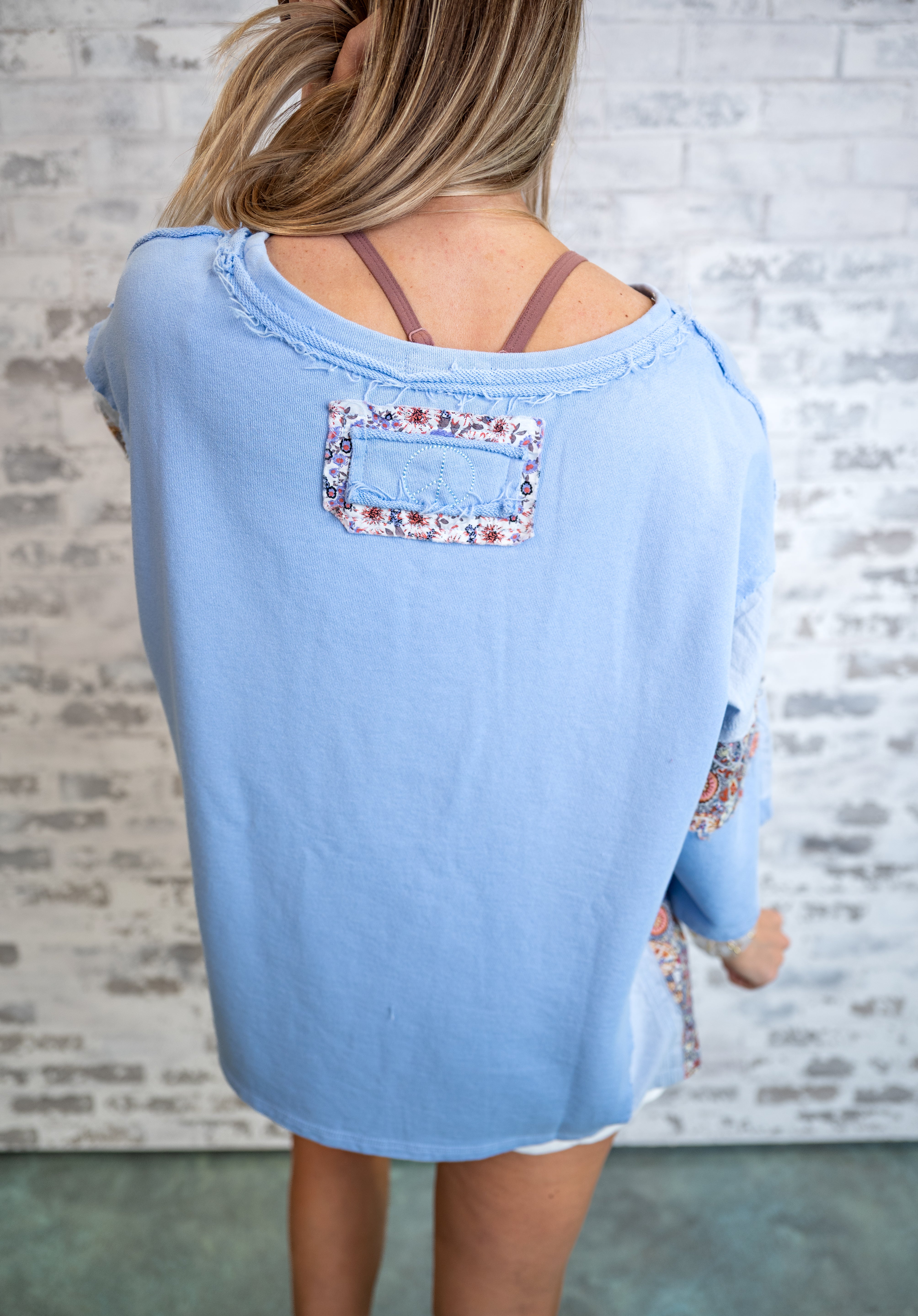Patchwork Mixed Print Slouchy Top