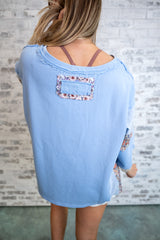 Patchwork Mixed Print Slouchy Top