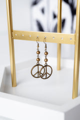 Peace Earring in Bronze