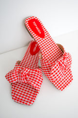 Penny-2 Gingham Sandals - Red