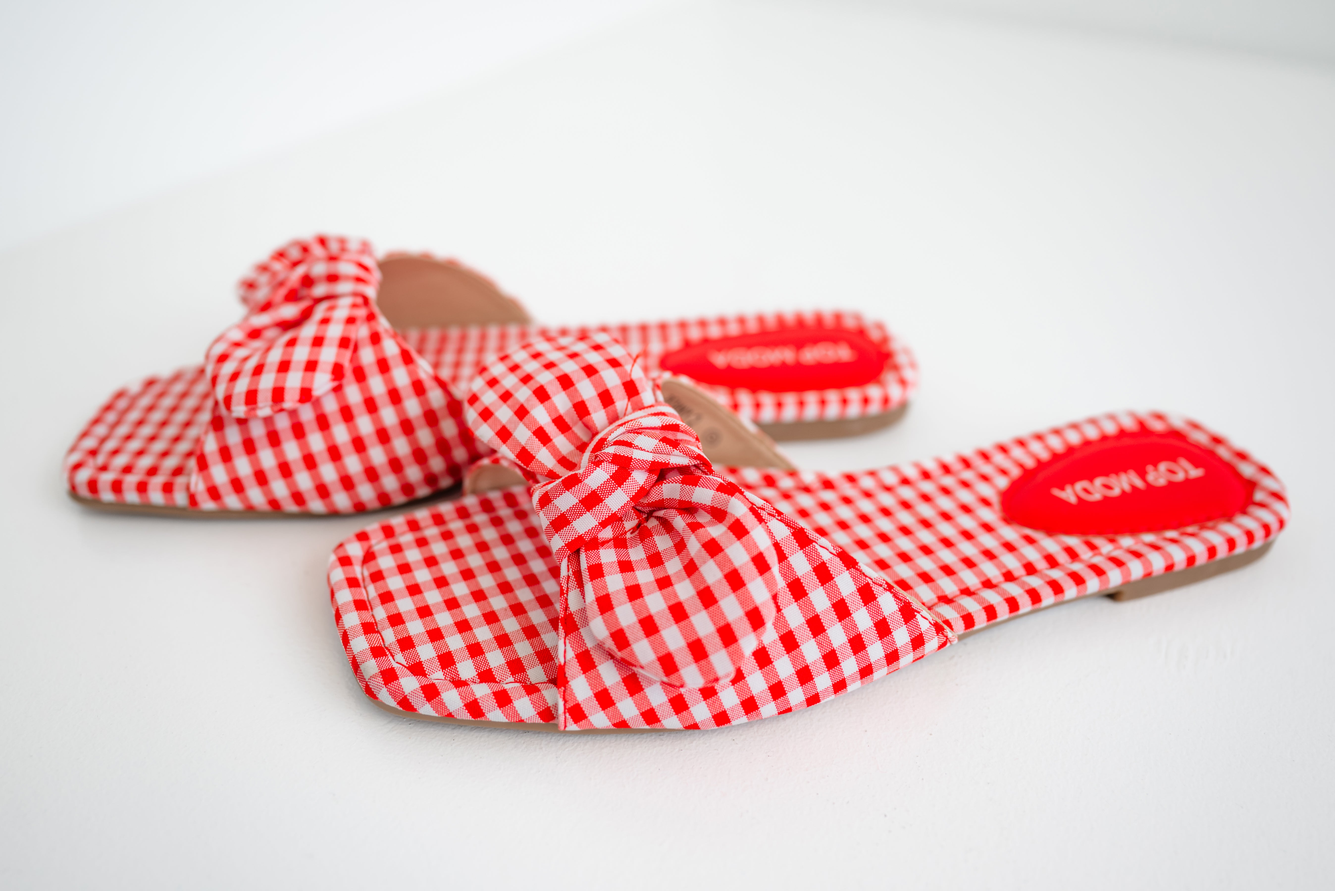 Penny-2 Gingham Sandals - Red *Final Sale*