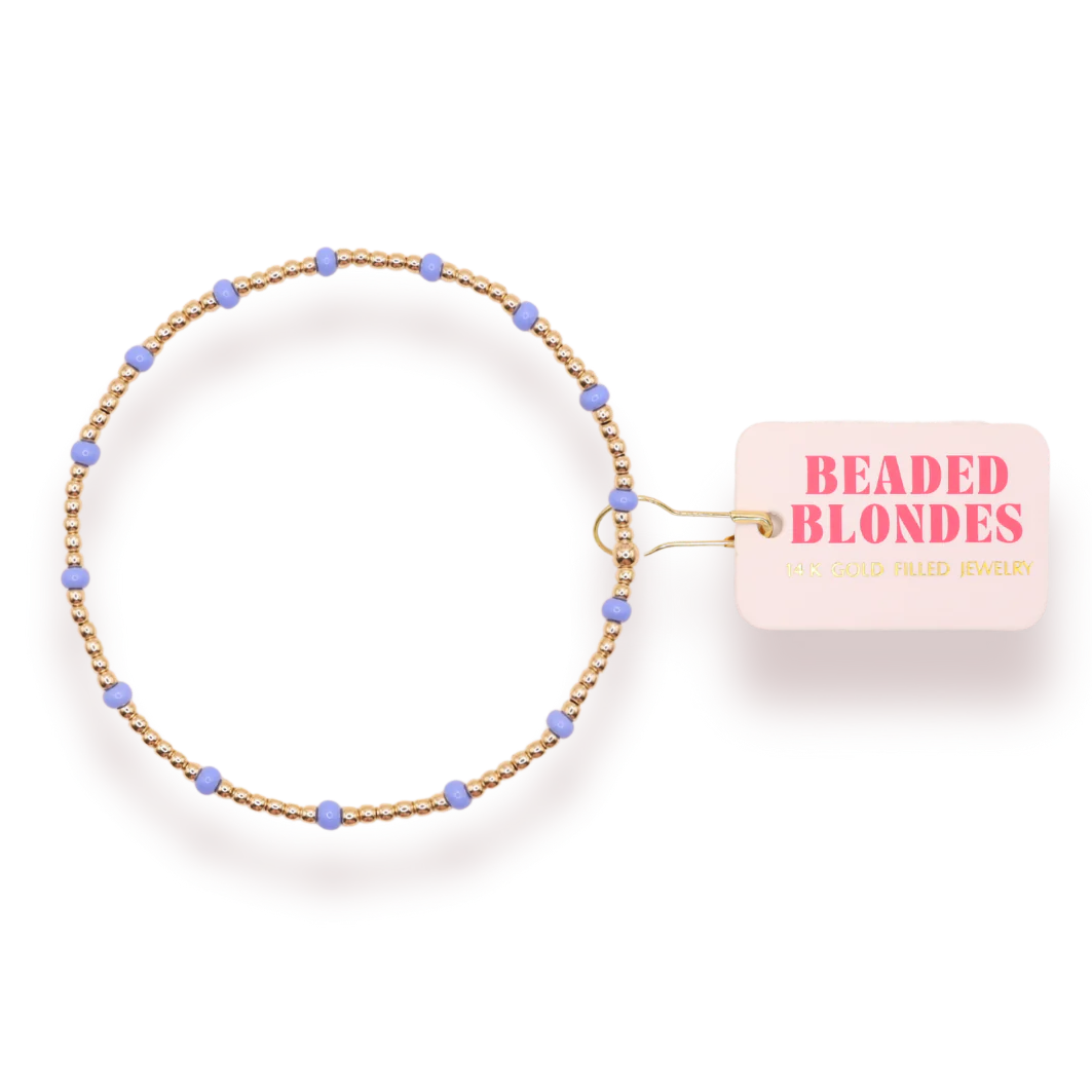 Beaded Blondes - Periwinkle Dainty Poppi Bracelet Petite