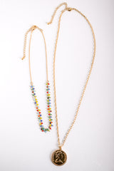 Petal & Coin Layered Necklace