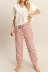 Street Luxe Ruched Joggers - Pink