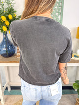 Play Somethin' Country Graphic Crop Tee - Black