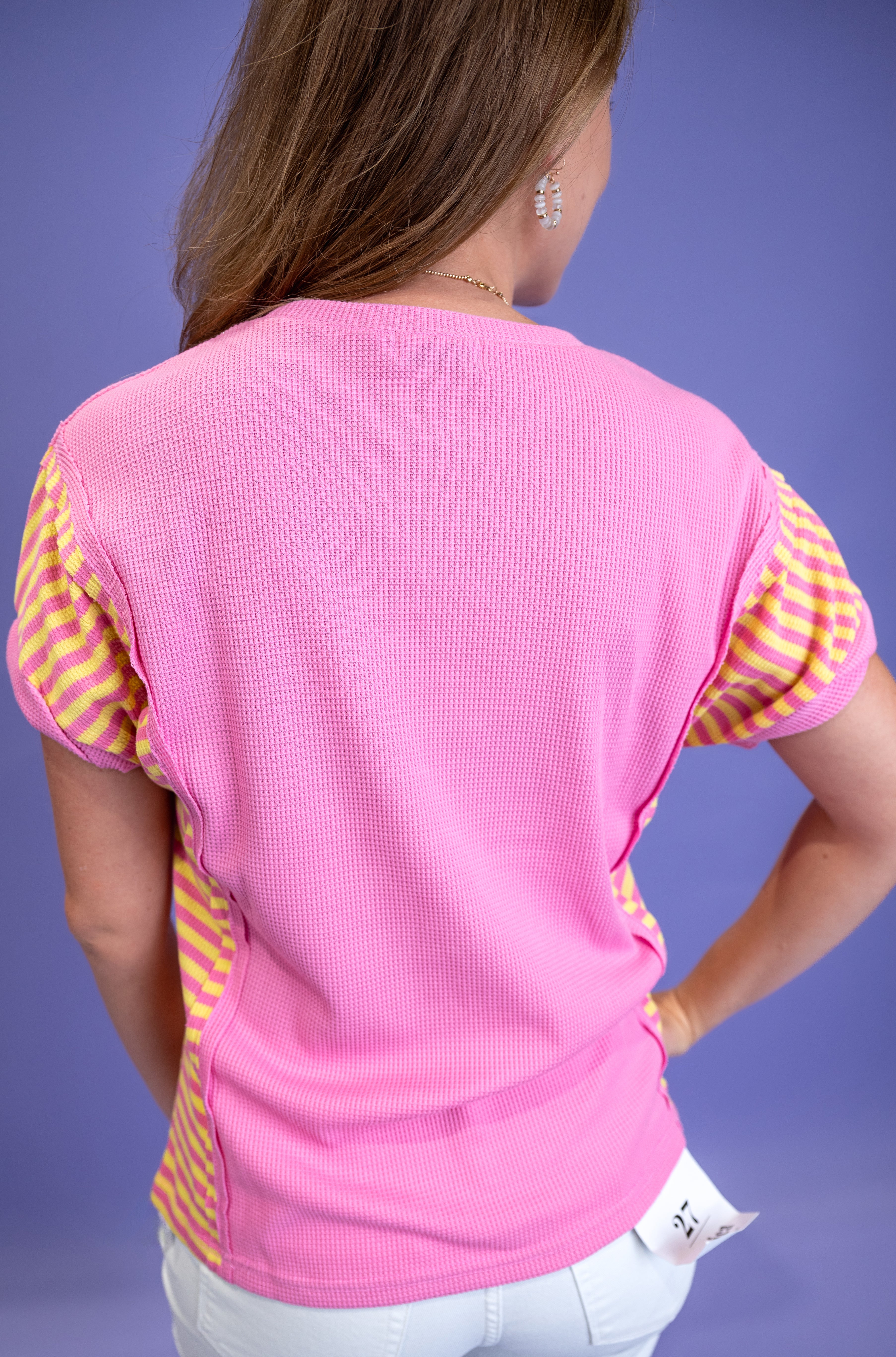 Playful Contrast Stripe Tee