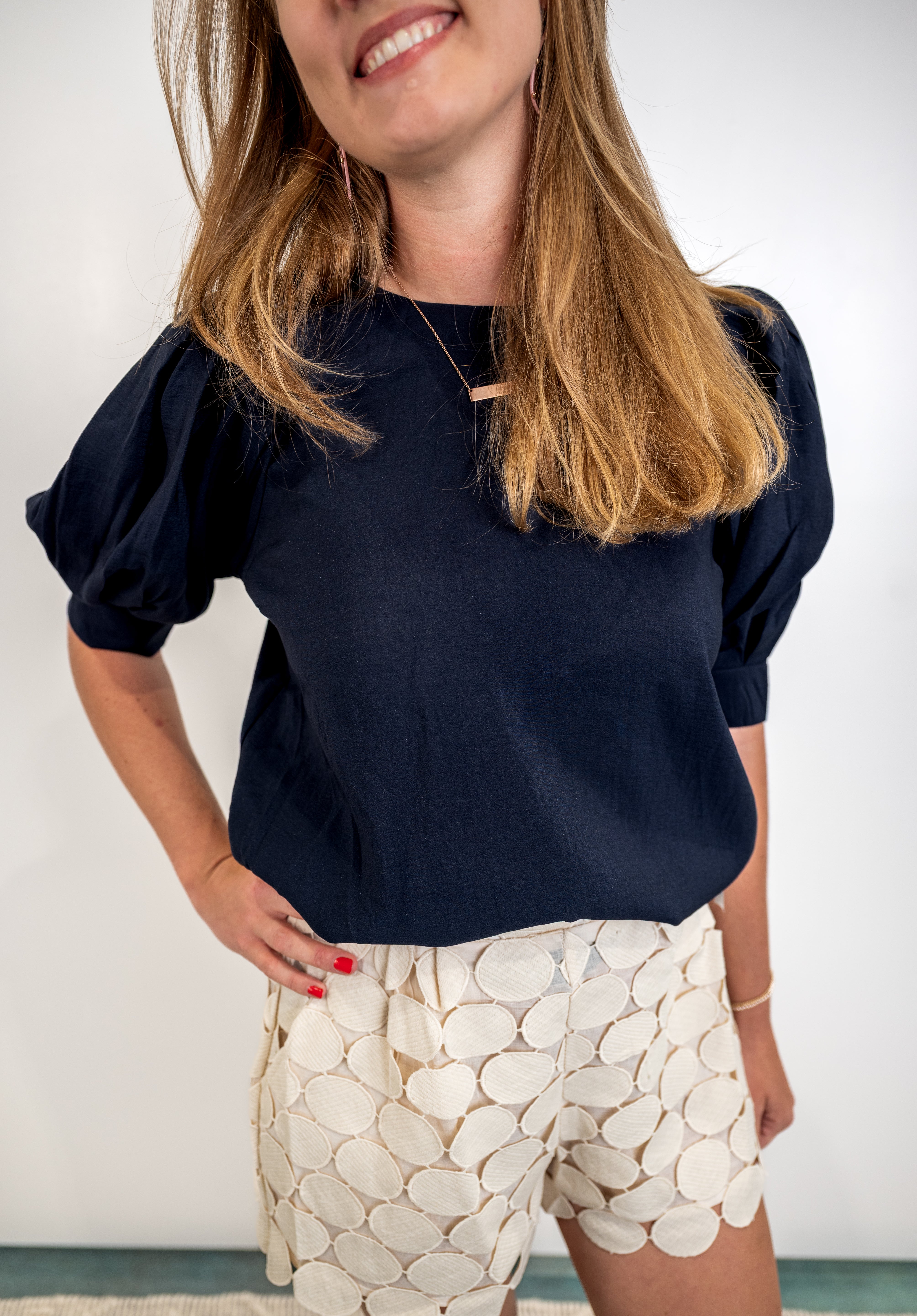 Pleat & Poise Top - Midnight