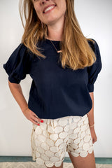 Pleat & Poise Top - Midnight