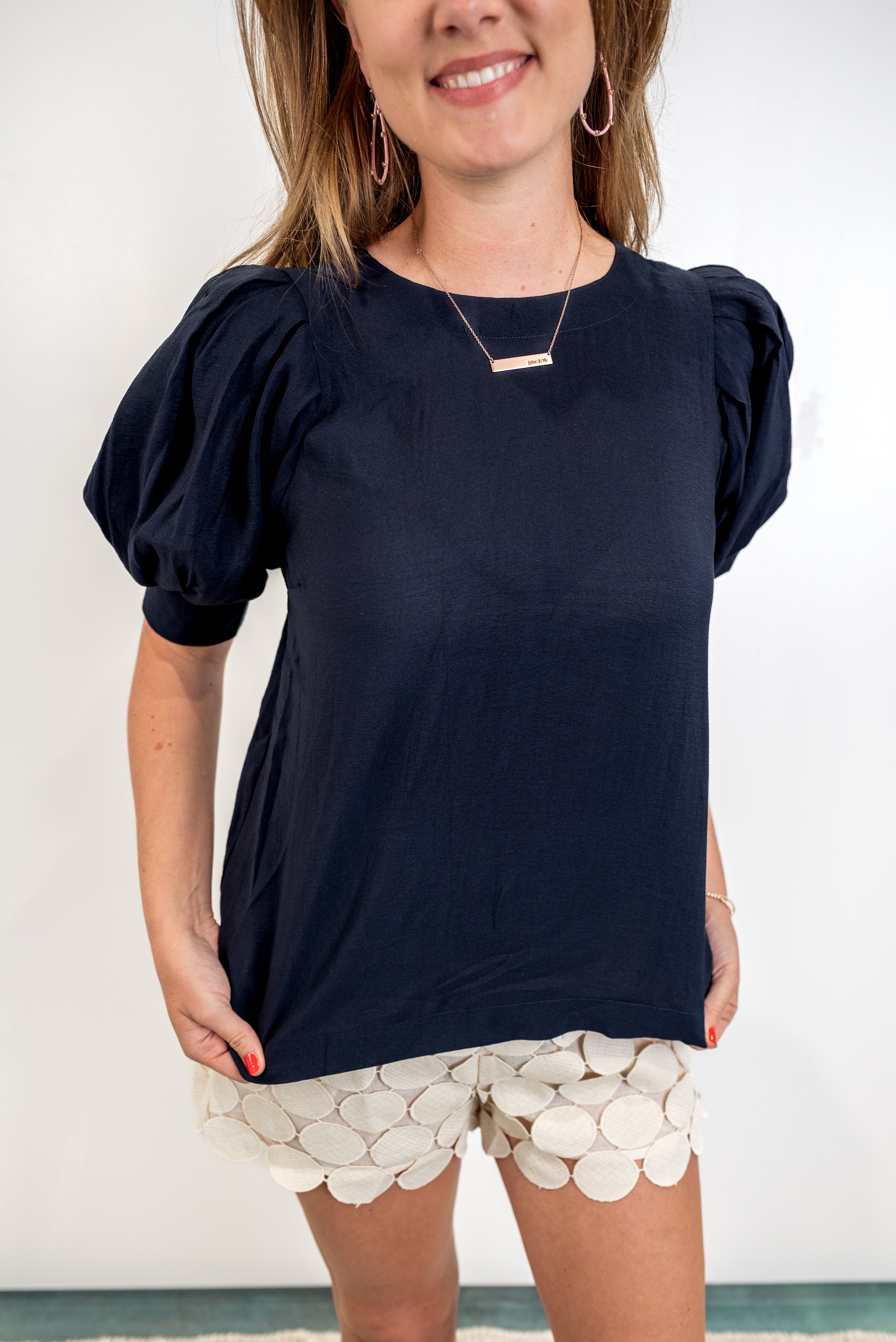 Pleat & Poise Top - Midnight