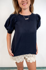 Pleat & Poise Top - Midnight