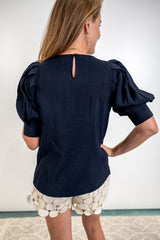Pleat & Poise Top - Midnight