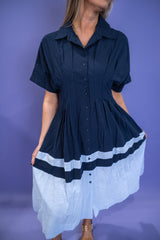 Pleated Harmony Dress - Blue