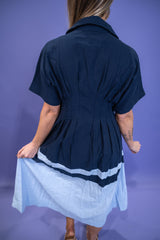 Pleated Harmony Dress - Blue