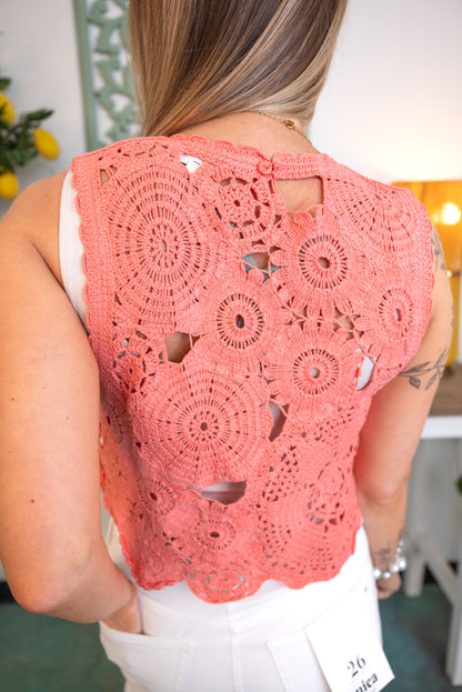 Pretty in Coral Knit Top Final Sale