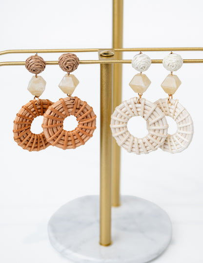 Rattan Circle Drop Earrings