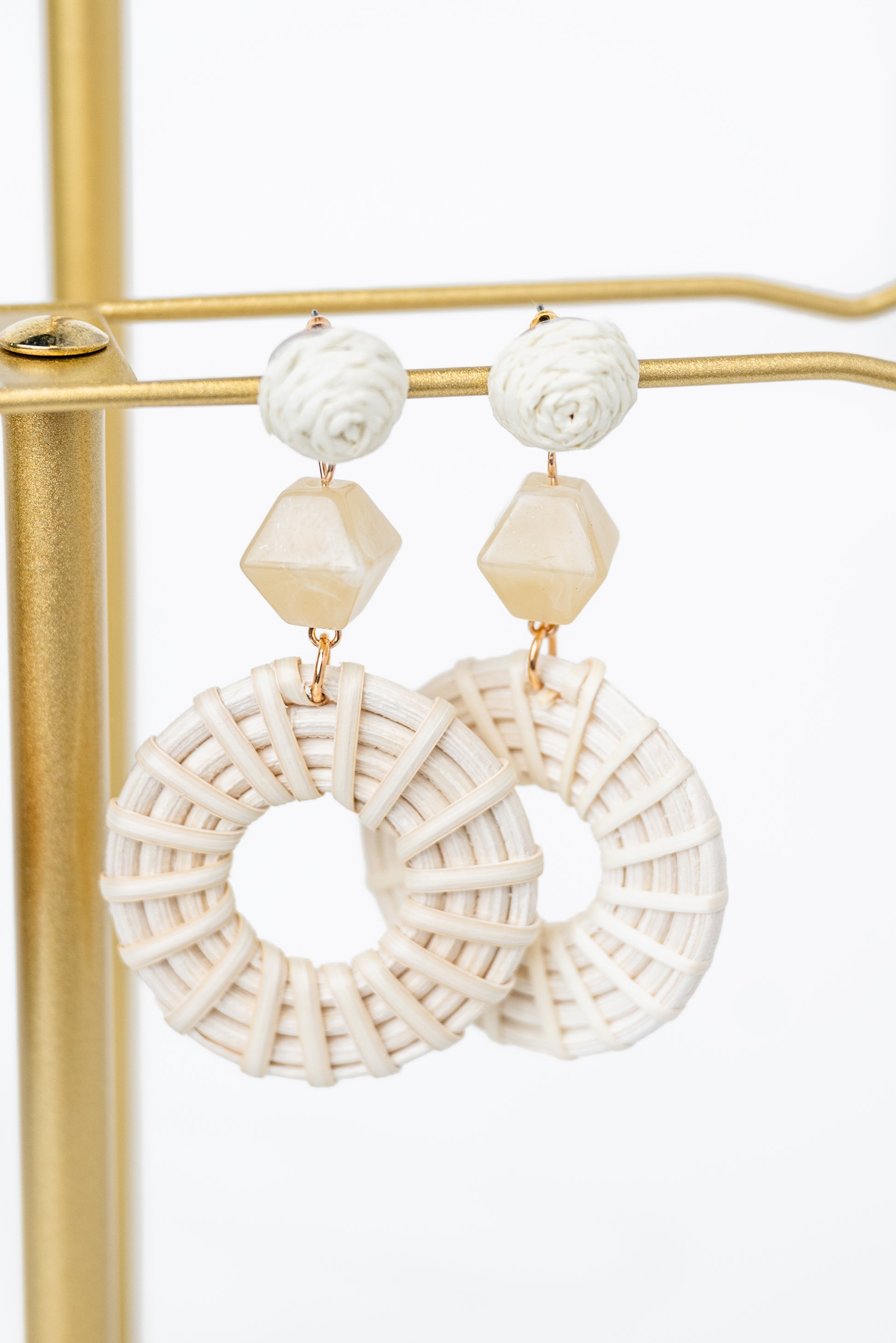 Rattan Circle Drop Earrings