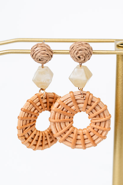 Rattan Circle Drop Earrings