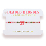 Beaded Blondes Red Bow Holiday Sprinkle Bracelet
