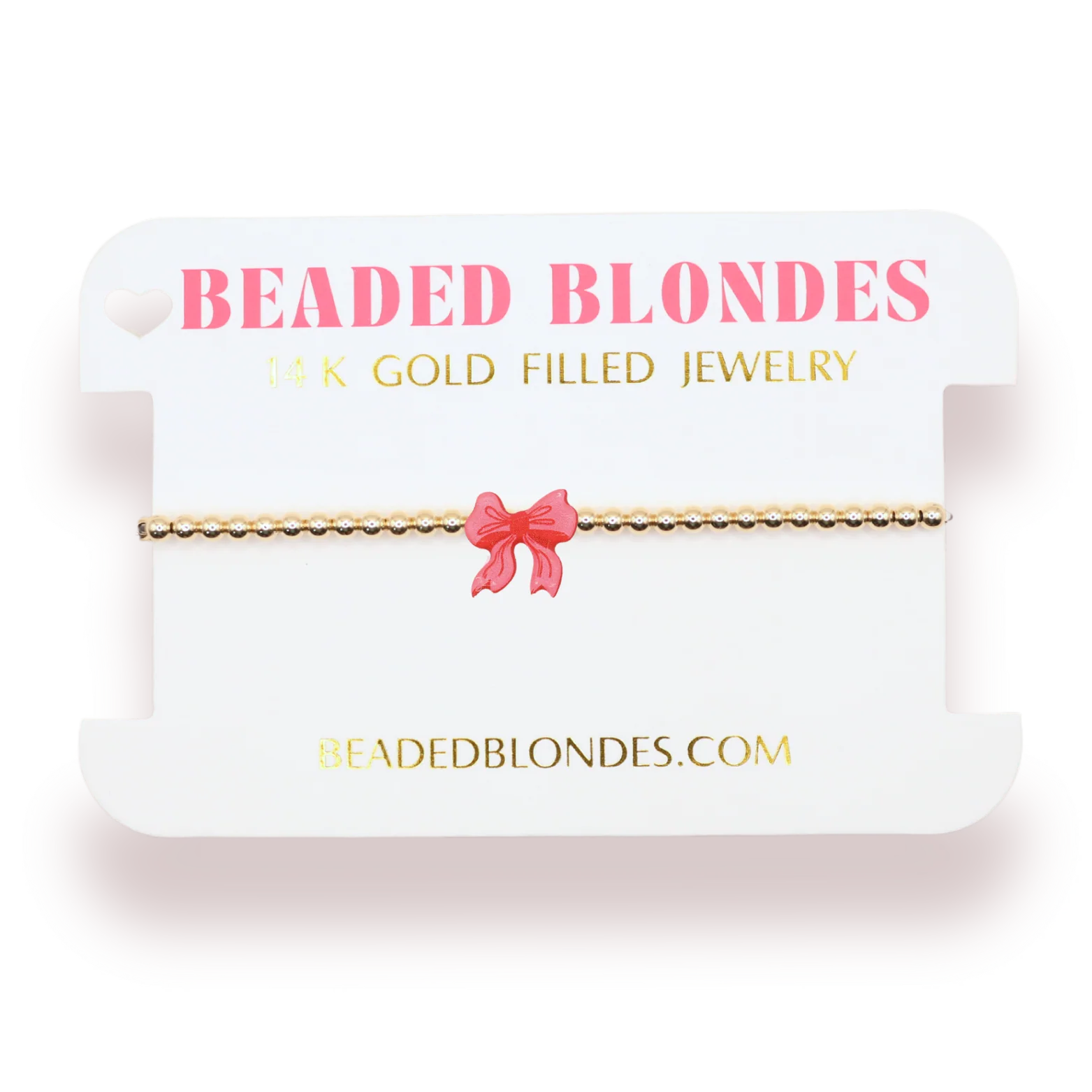 Beaded Blondes Red Bow Holiday Bracelet