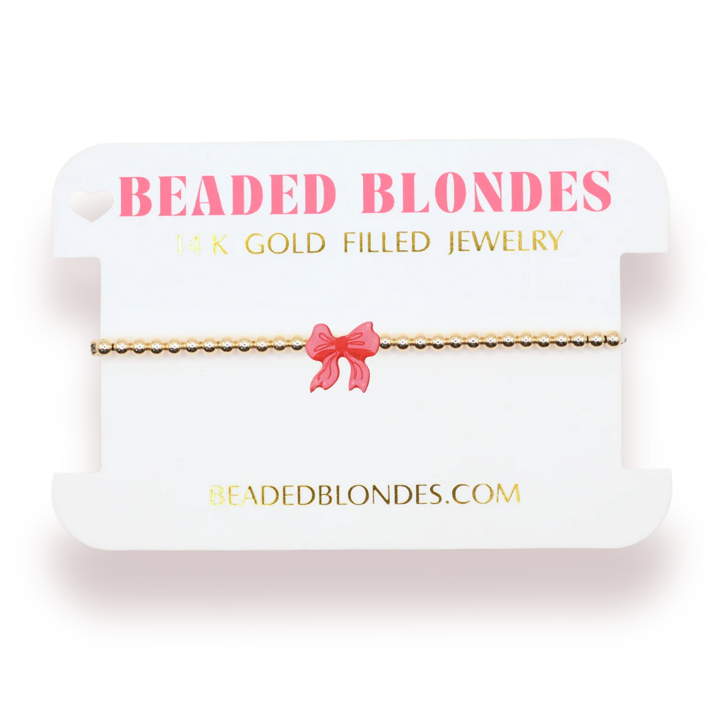 Beaded Blondes Red Bow Holiday Bracelet