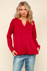 Weekend Slit Top - Red DOORBUSTER