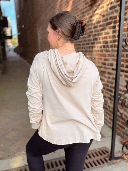 Relaxed Pocket Hoodie Pullover Top - Final Sale