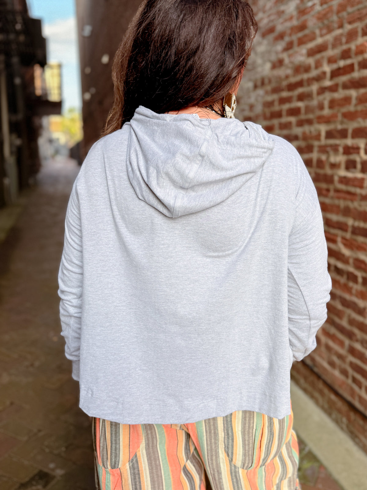 Relaxed Pocket Hoodie Pullover Top - Final Sale