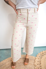 Relaxed Trousers with Polka Petal Print