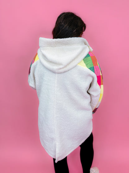 Retro Brights Fleece Hoodie Jacket