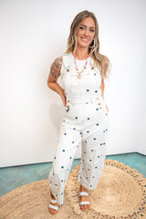 Retro Spot Denim Overalls