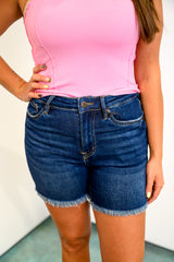Retro Vibe Frayed Hem Shorts