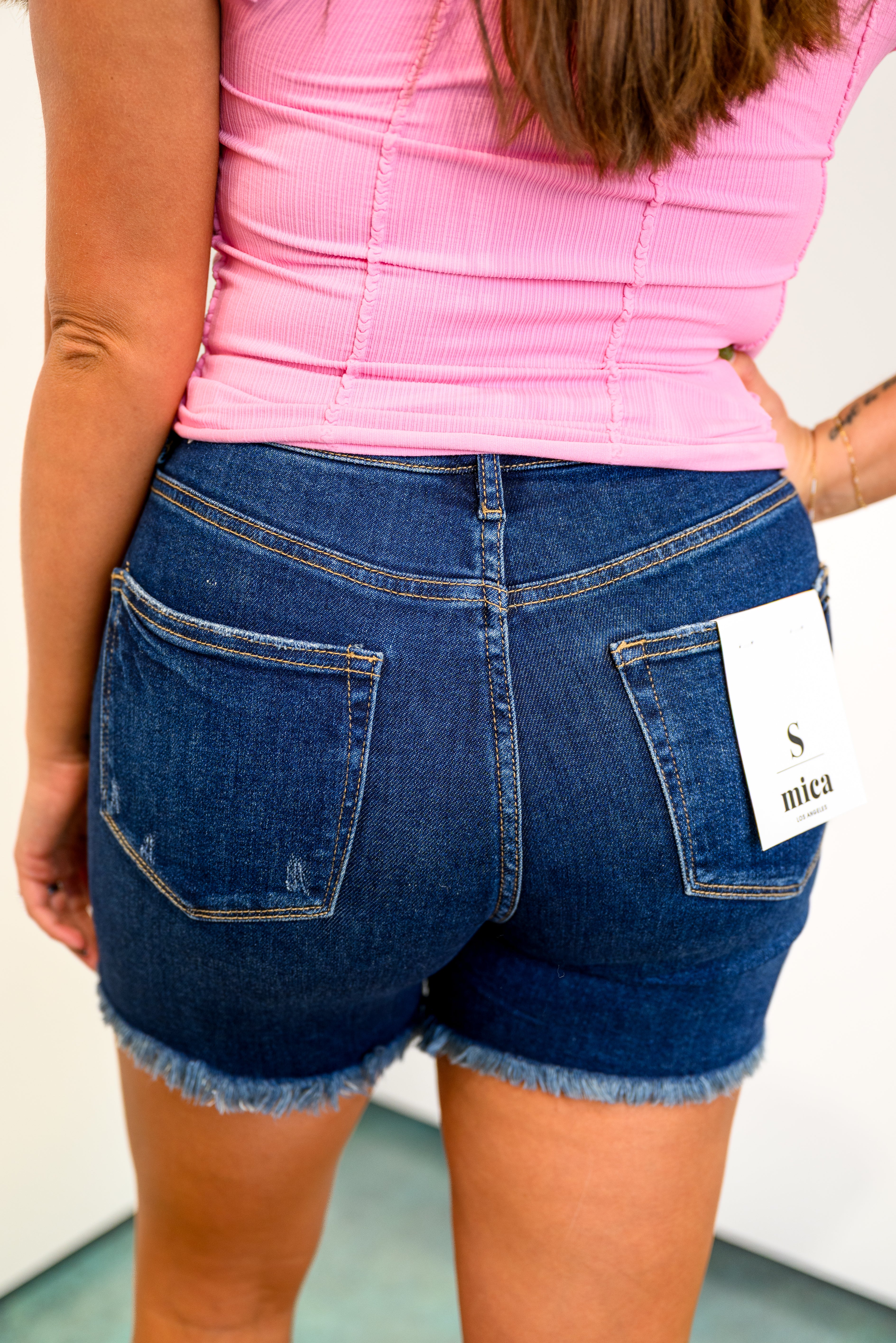Retro Vibe Frayed Hem Shorts