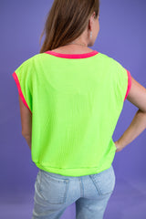 Ribline Contrast Knit Top