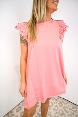 Ridge Knit Dress - Light Mauve