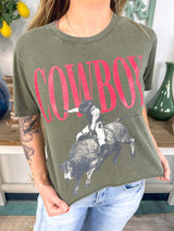 Rodeo Western Graphic Faux Crop Tee