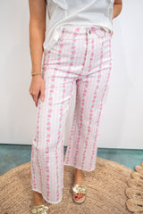 Rose Bloom Stripe Pants