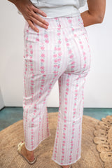 Rose Bloom Stripe Pants