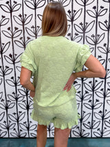 Ruffle Bloom Lounge Set - Green