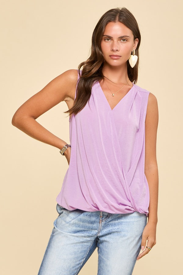Draped Charm Sleeveless Top - Lilac - EOS Final Sale