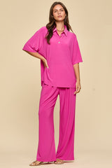 Ocean Breeze Lounge Set - Runway Pink
