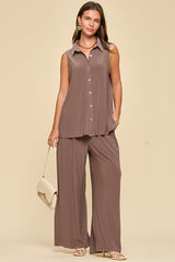 Shoreline Sleeveless Lounge Set - Mocha