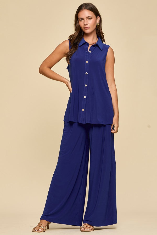 Shoreline Sleeveless Lounge Set - Royal Blue