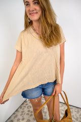 Scoop Hem Muse Top - Sand
