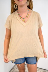 Scoop Hem Muse Top - Sand