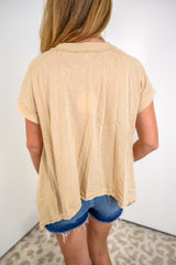 Scoop Hem Muse Top - Sand