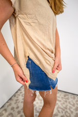Scoop Hem Muse Top - Sand