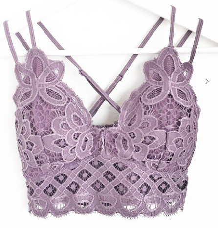 Crochet Lace Bralette - Purple FINAL SALE