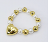 Treasure Jewels Heart and Pearls Bracelet