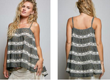 Layered Lace Trim Swing Cami
