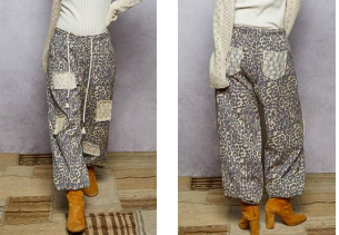 Patchwork Wide-Leg Pants - EOS Final Sale